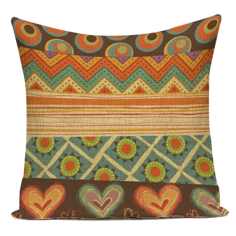 Geometry Cushion Cover Polyester Square Home Decor Pillow Cover Chair Car Ethnic Style Bohemian Throw Pillow Case