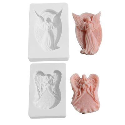 Silikon Pray Angel Gips Ljusform Epoxilera Hantverk DIY Prydnader Smyckestillverkning Verktyg Choklad Fondantform
