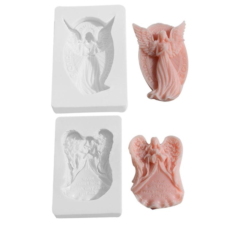 Silicone Pray Angel Plaster Candle Mold Epoxy Clay Craft DIY Ornaments Jewelry Making Tool Chocolate Fondant Mold