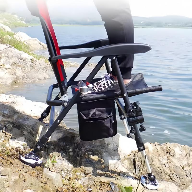 Składane krzesło wędkarskie outdoor, regulowane, 5-pozycyjne, składane, z poduszką i podłokietnikami, przenośny sprzęt kempingowy i wędkarski