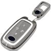 Toyota Smart Key Case RAIZE Roomy Exclusive Assembled Zinc Metal Smart Key Case Key Holder Key Cover (White)