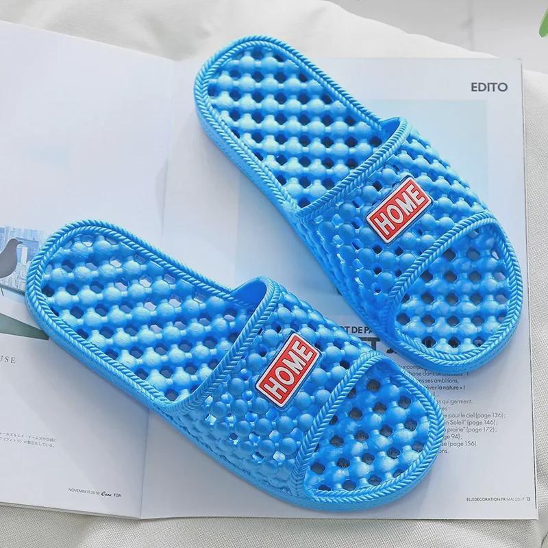 Non-Slip Hollow Toilet Sandals: Summer Bath Slippers for Men & Women - Indoor Household Use