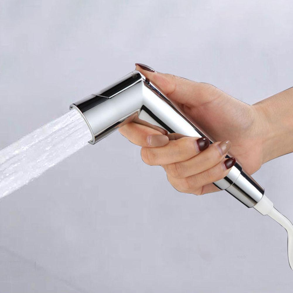 Silver ABS Bidet Spray Head for Floor Cleaning Pet Shower and More