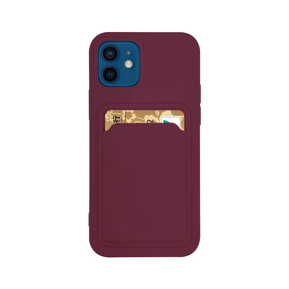 Silicone Card Holder Protection Case For iPhone 11 in Plum