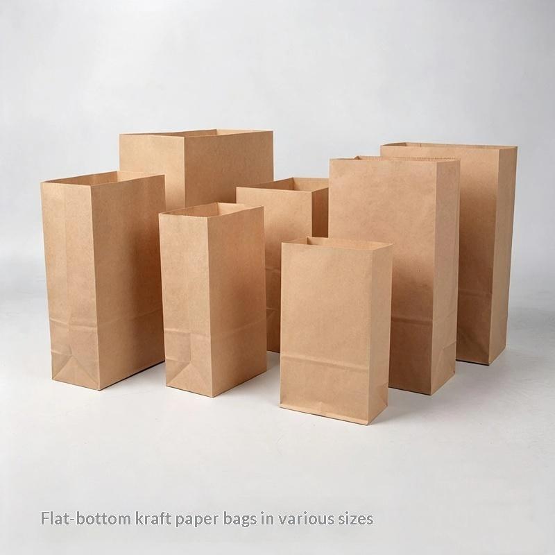 10 Pack Kraft Paper Bags Sturdy Square Bottom Multiple Sizes Reusable Recyclable for Grocery Retail Packaging