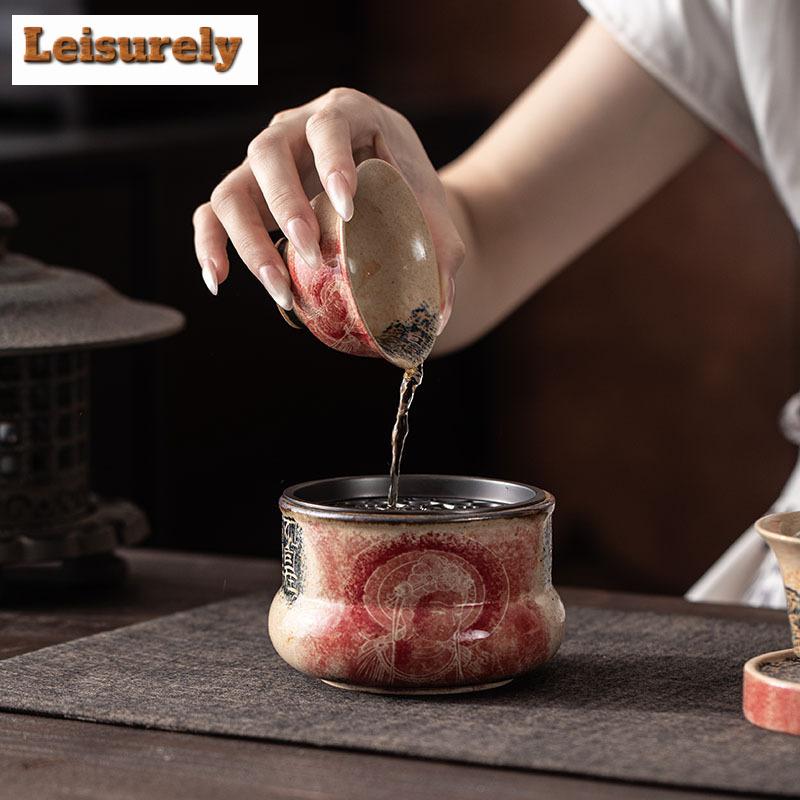 Dunhuang Dragon Girl Handwritten Sutra Jianshui Washing Cup Bowl Tea Garbage Can Household Chaxi Tea Items Accessories Craft