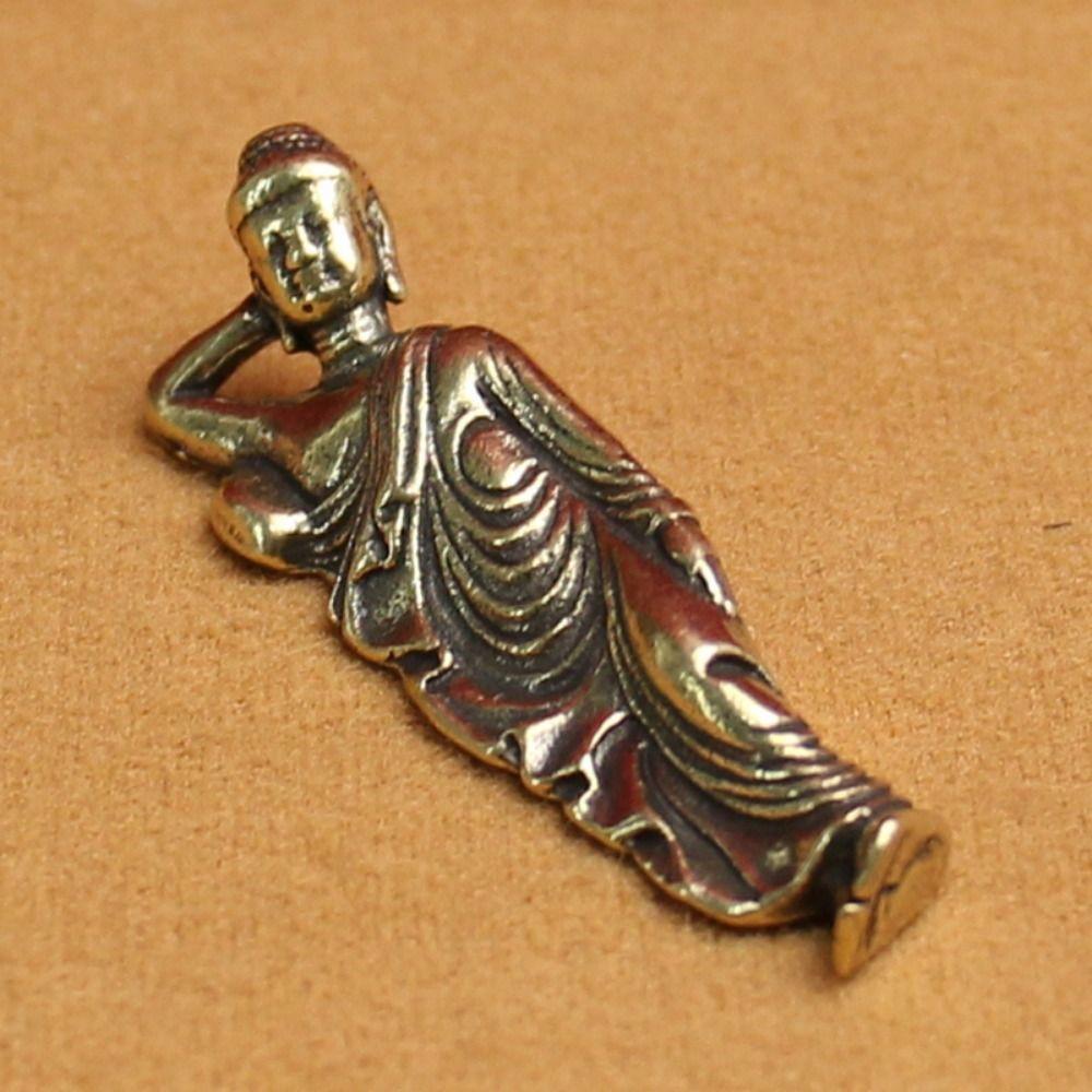 Pure Copper Shakyamuni Buddha Ornament Mini Brass Buddha Statue Living Room