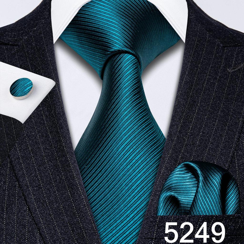 Coole Krawatten für Herren, 8 Stile, gestreift, kariert, Krawatte, Einstecktuch, Manschettenknöpfe, Set für Hochzeit, Geschäftsparty