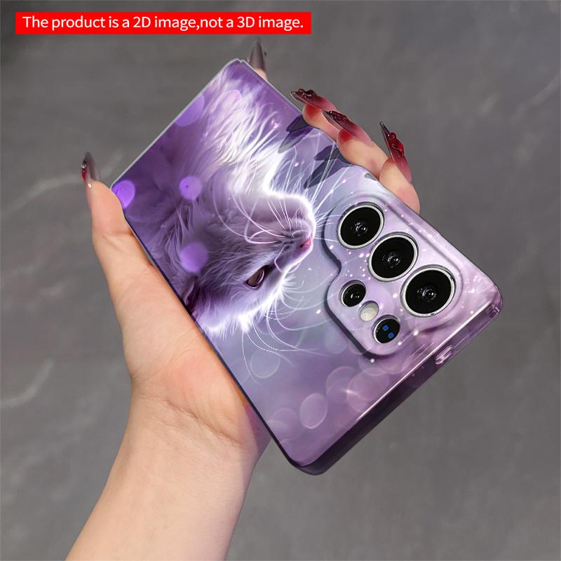 2DFlat Samsung phone case Purple Dream Cat Phone Case Applicable to Galaxy S23 S24 S25ULTRA S26 A12 A14 A15 A16 A54 A55