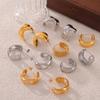 Gold Plated Geometric Titanium Steel Earrings - Elegant Cool Style for Women