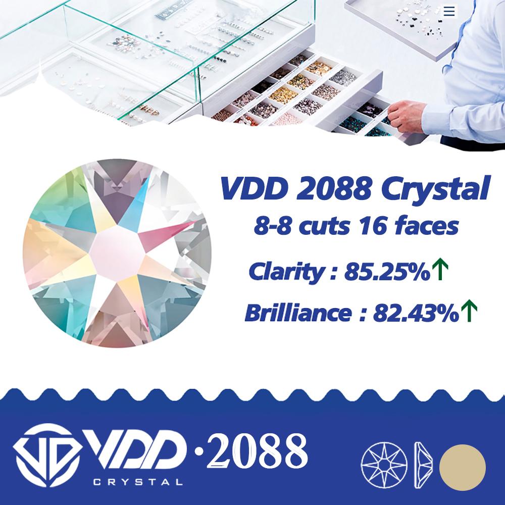 VDD SS16-SS30 High Quality 2088 Rhinestones Crystal Flatback 8 Big 8 Small 16cut Stones for DIY Crafts Nail Art Decoration