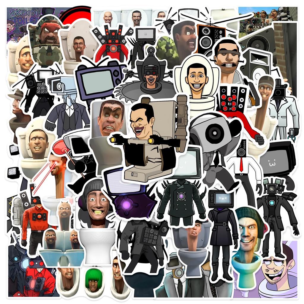 

50 шт. ПВХ наклейка на унитаз Скибиди Планшет Телефон Ноутбук Водонепроницаемый Подарки для детей