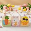 6pcs Egg Rabbit Carrot Easter Bunny Candy Boxes Cartoon Candy Gift Bag  Home Decoration