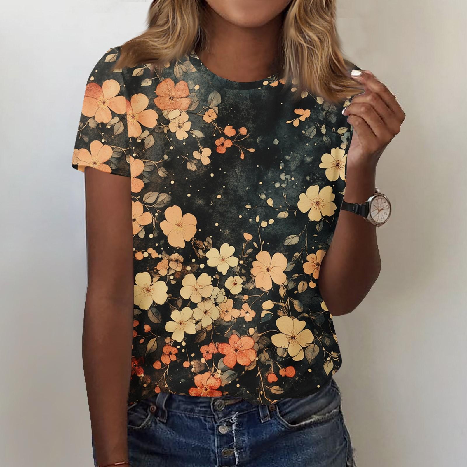 

Женская мода повседневная футболка с круглым вырезом и короткими рукавами, топ, футболка, топ XXL хаки