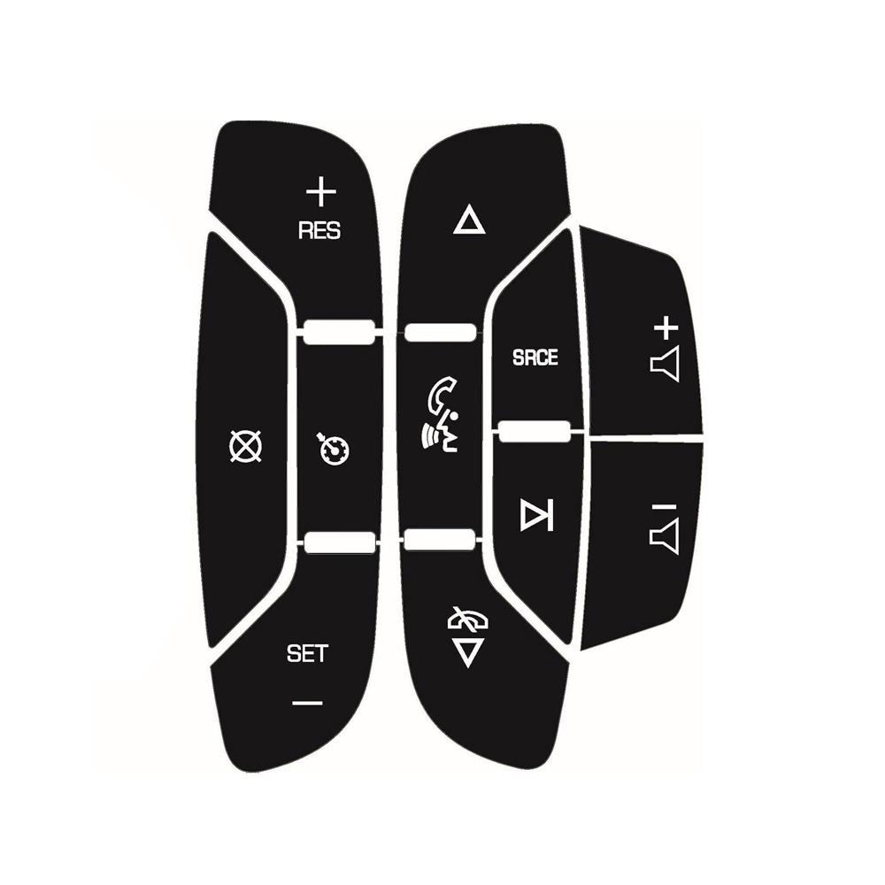 For 2007-2014 Cadillac Escalade Steering Wheel Button Repair Decal Sticker Black