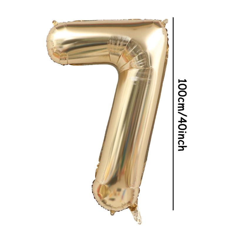 1pc 40inch Platinum Colour Number Balloons Figure Helium Balloon Digit Globos Birthday Party Decorations Supplies