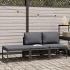 vidaXL 3-tlg. Garten-Sofagarnitur mit Kissen Grau Poly Rattan
