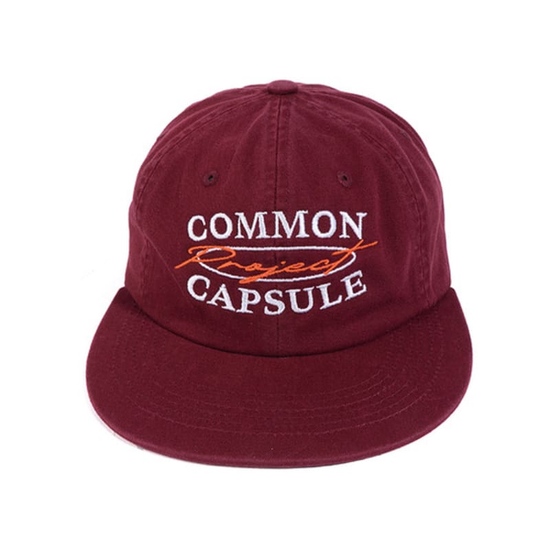 

commoncapsuleproject Oval Logo 6-Panel Flat Visor Cap (Burgundy) BURGUNDY_FREE