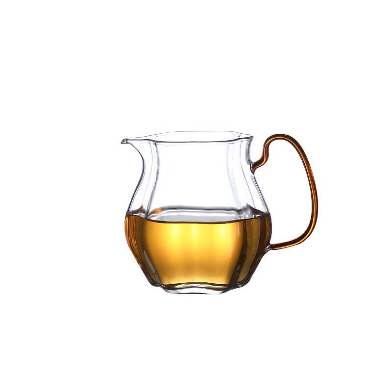 Farbiger Griff Geriffelte Glas Fairness-Tasse