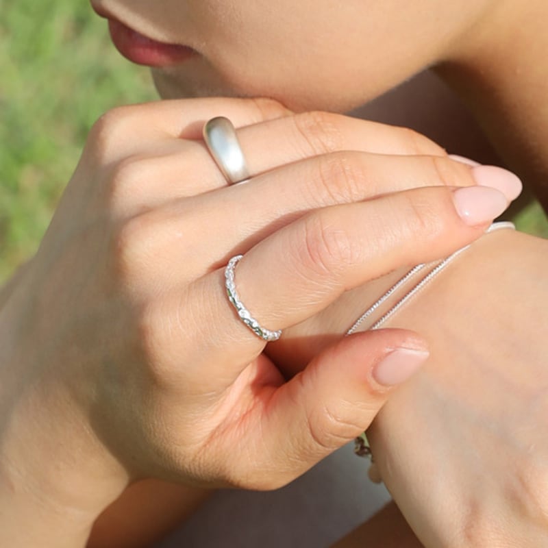 SULTANA Raw Stone Open Ring