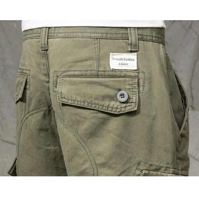 Summer Men Fashion Pockets Cargo Shorts Loose Solid Casual Five Point Pants