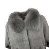 OFTBUY 2024 Herbst Winter Echt Fuchs Waschbär Pelz Kragen Mantel Gestrickte Pullover Frauen Kurzarm Jacke Dicke Warme