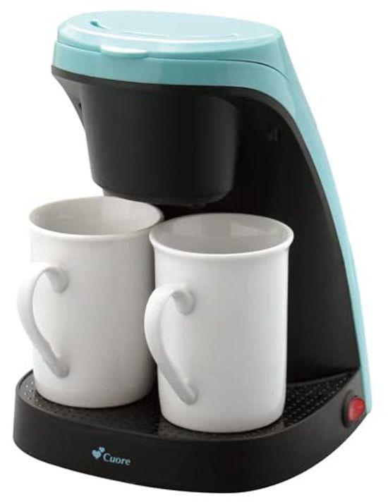 

Cuore Electric Coffee Maker 2 Cups Drip Type with Cup Dio Blue Black CU-24CD(B)