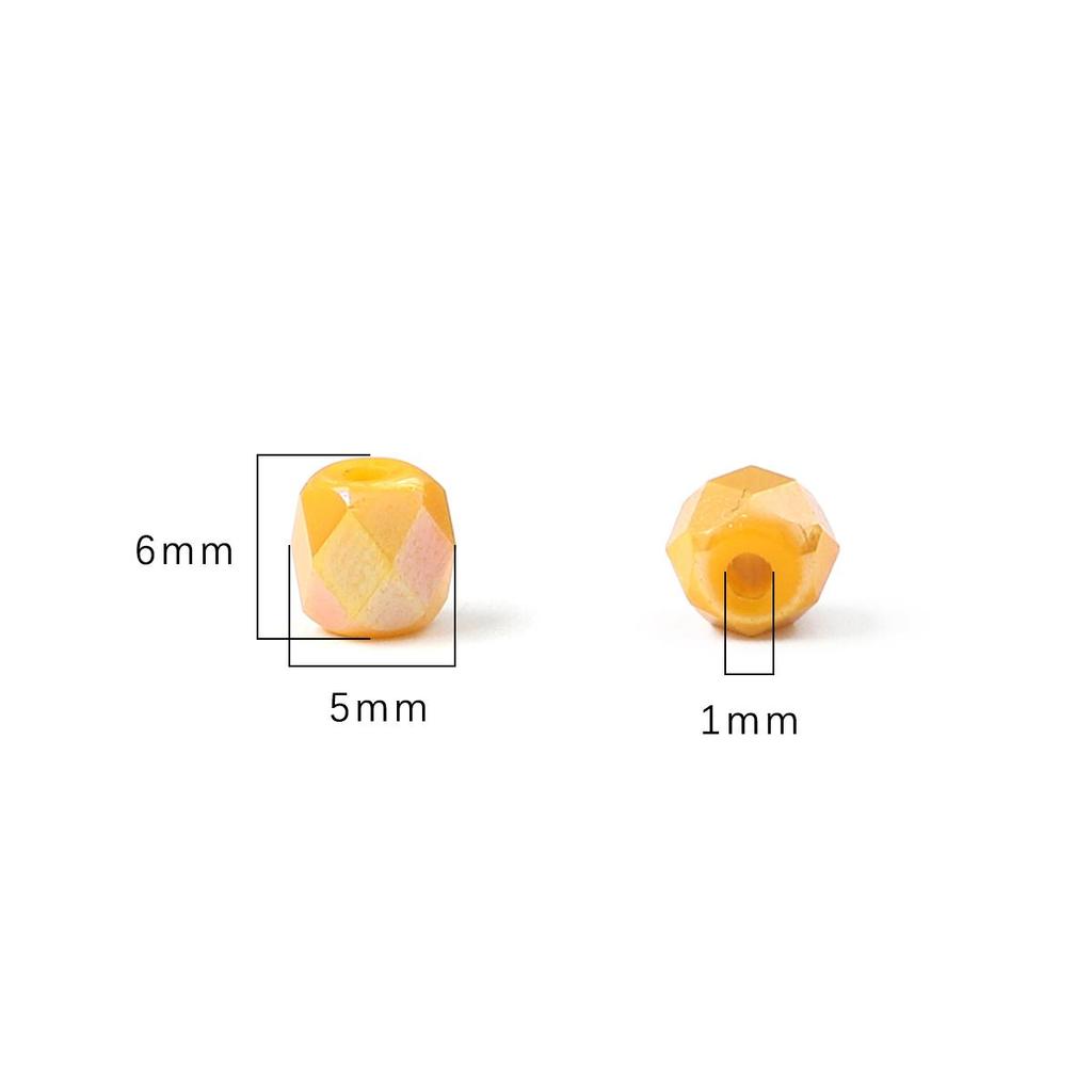20pcs/Bag 5x6mm Handmade Faceted Solid Shiny Colors Loose Spacer Crystal Glass Beads for DIY Jewelry Making