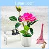 Realistic Rose Artificial Potted Plant Bonsai For Gift And Decoration Home