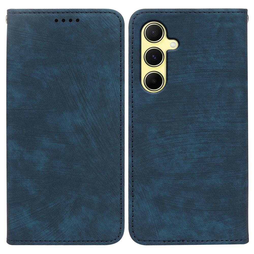 For Samsung Galaxy A17 Case Strong Magnetic Leather Wallet Phone Cover with Striped Texture