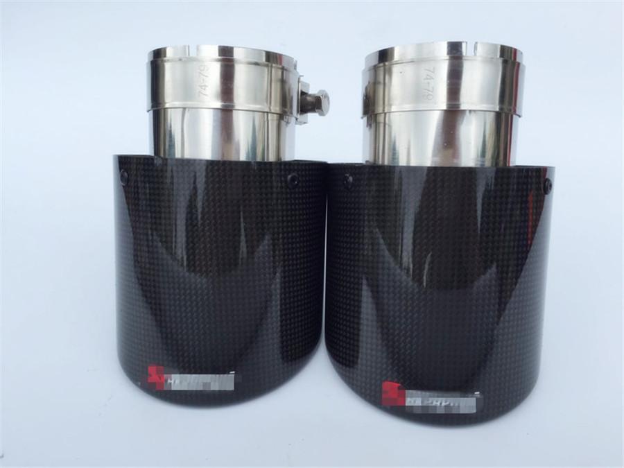1pcs Car Carbon Fiber Exhaust Tip Muffler Pipe Universal Pipes Tail 63mm 2.5"Inlet 114mm 4.5"Outlet