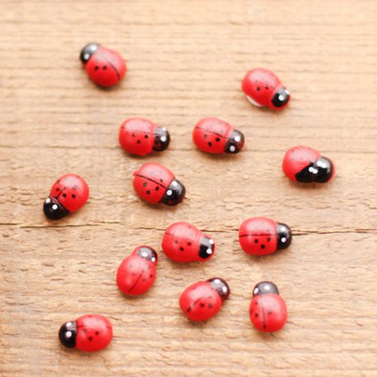 10 Pcs Miniature Ladybug Figurines Tiny Ladybug Animals Statue for Fairy Garden Micro Landscape Decor Cake Topper