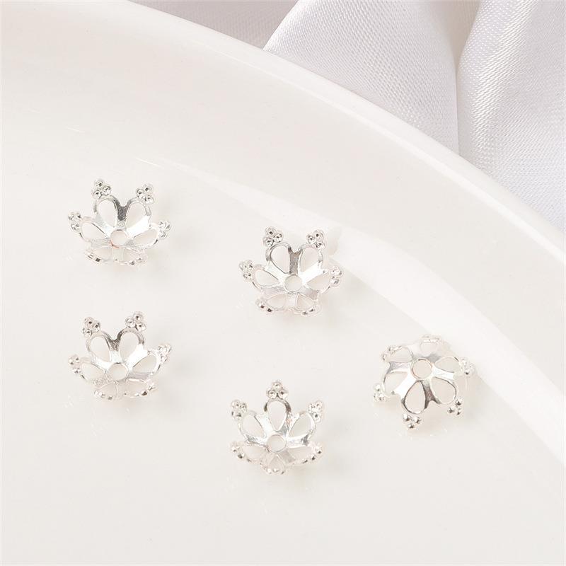 14K Gold Filled Flower Cap Bracelet DIY Jewelry Accessories with White Gold Beaded Spacers