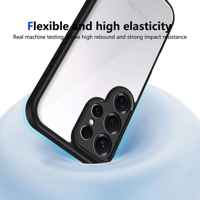 Transparent Silicone Case For Samsung Galaxy S25 S24 S23 S22 Ultra Plus Edge FE PC Back TPU Bumper Shockproof Clear Phone Cover