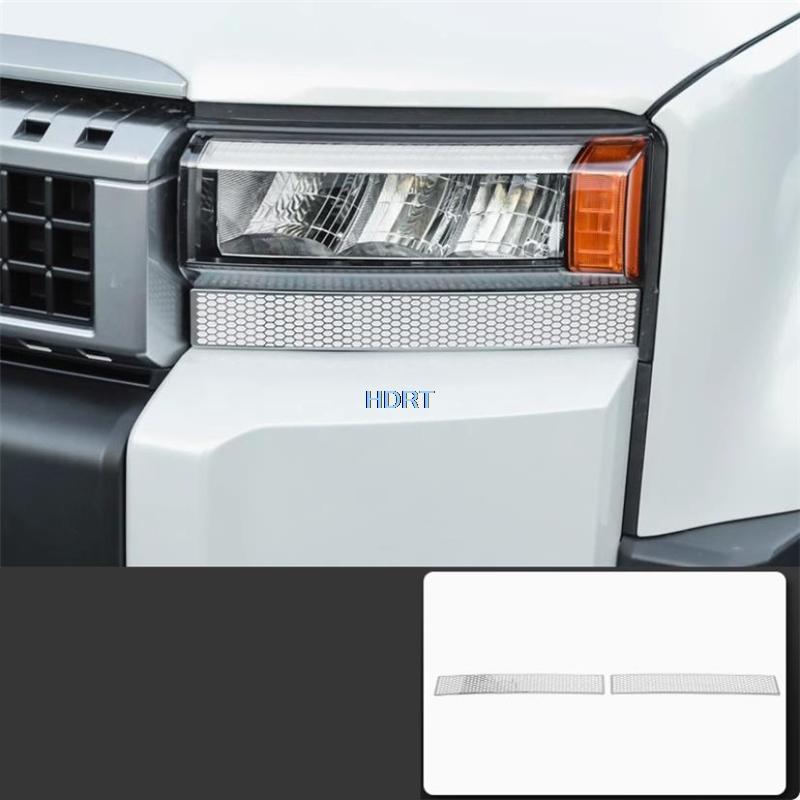 Car Styling Front Head Light Cover Lamp Eyebrow Trim Accessories Exterior Sticker For Toyota Land Cruiser 250 LC250 Prado 2024 +