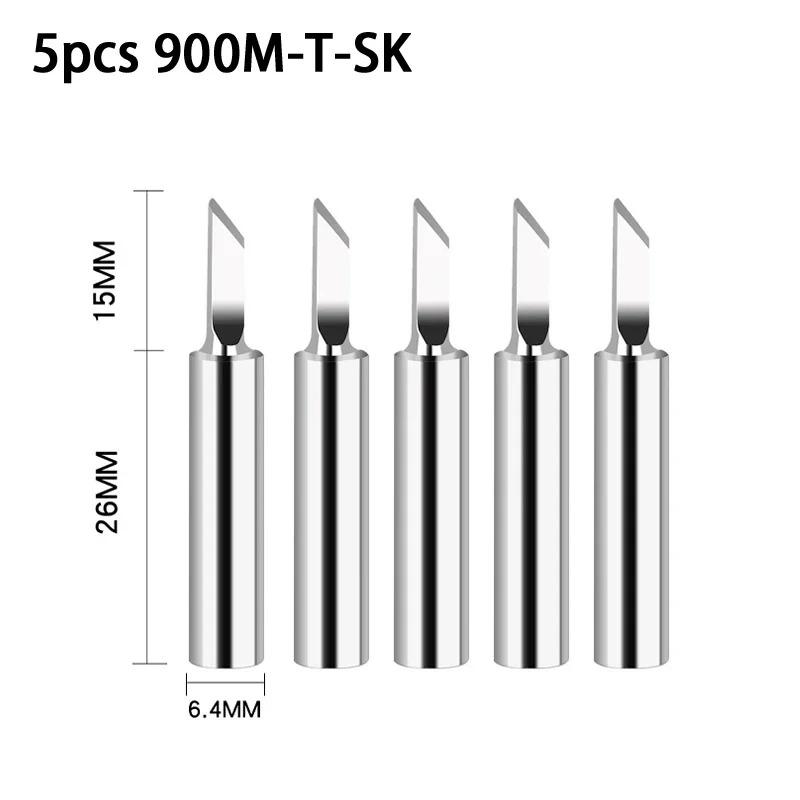 Soldering Iron Tips 5packs 900M-T Series K/SK/B/I/IS/1C/2C/3C/4C/2.4D/3.2D Lead-Free Welding Head BGA Soldering Tool Accessories