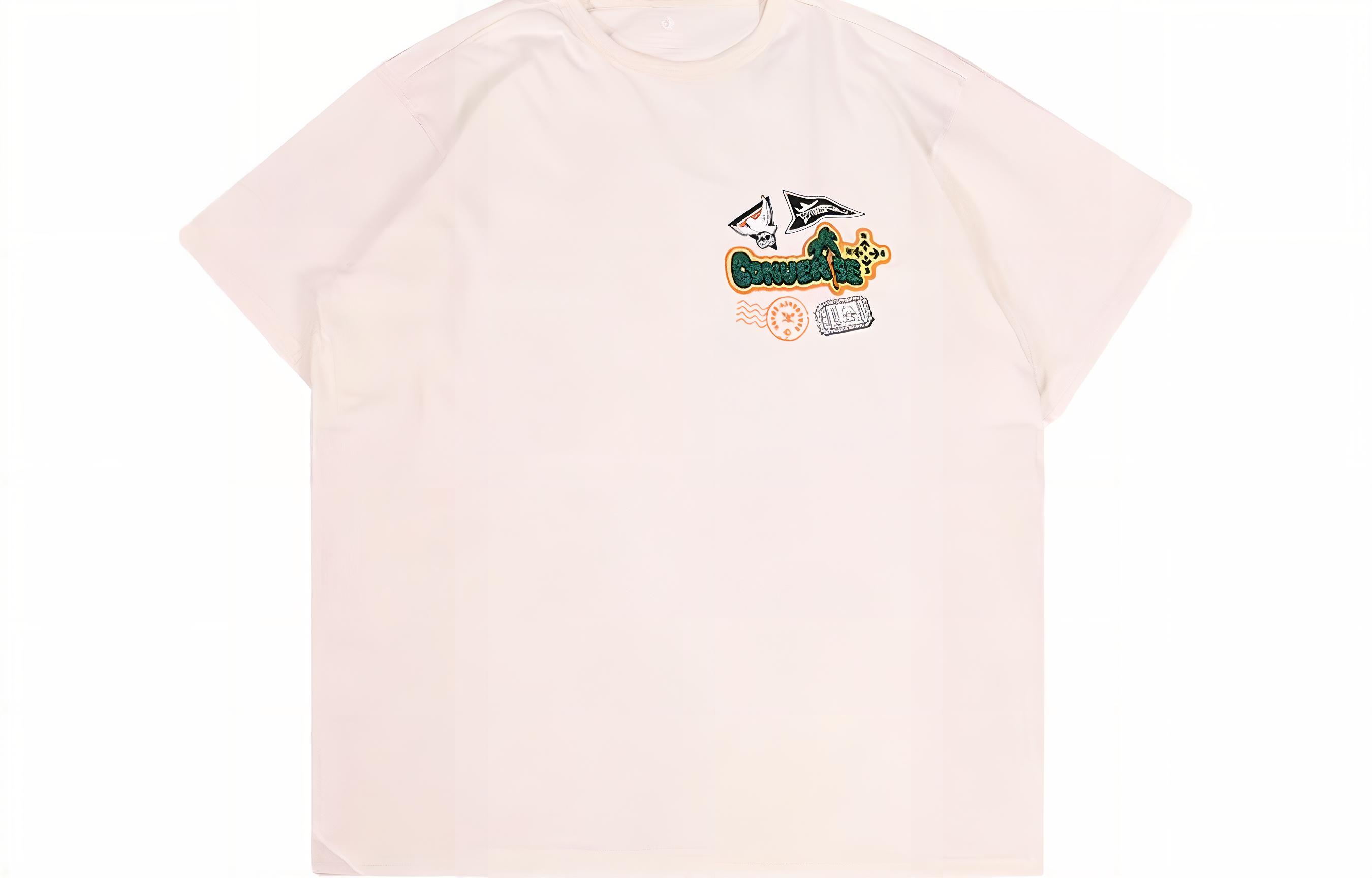 Converse Drop Shoulder Sleeve T-Shirt Unisex Ivory 10026169-A01 L