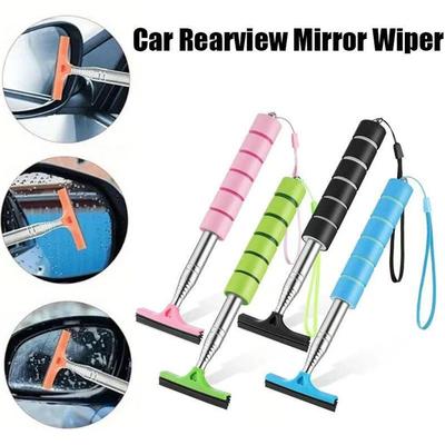 Portable Rainy Glass Window Cleaning Tool Wiper Telescopic Handle Car Side Mirror Squeegee Telescopic Rearview Mirror Squeegee