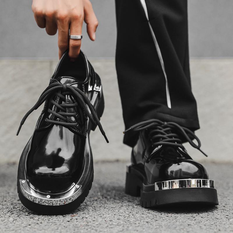 Fashion Leather Shoes For Man Platform Genuine Leather Big Size Shoes High Quality Designer Formal Platform Casual Shoes Outdoor