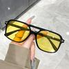 T-Shaped Double Beam Sunglasses Square Sunglasses Retro High-End Sunglasses