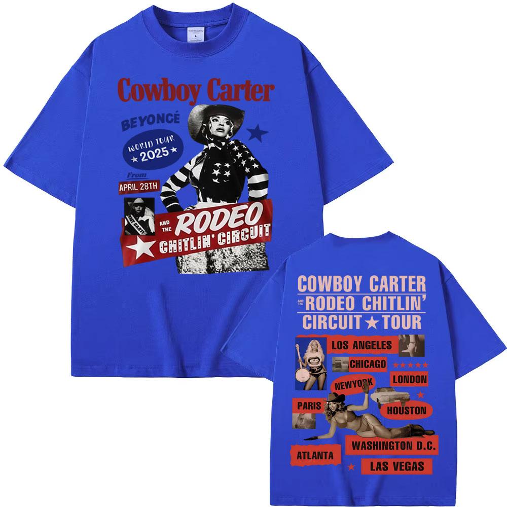 Beyonce Cowboy Carter Tour 2025 T Shirts Men Women Fashion Trending Streetwear Girl T Shirt Summer Pop Tops Short Sleeve T-shirt