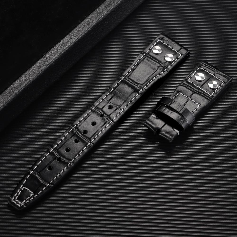 20mm 22mm 21mm for IWC Pilot Watch Band Cowhide Strap Steel Pin Buckle Accessories for Men Women High Quality Wrist Bracelet