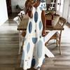Women Plus Size V Neck Short Sleeve Printed Straight Maxi Dress