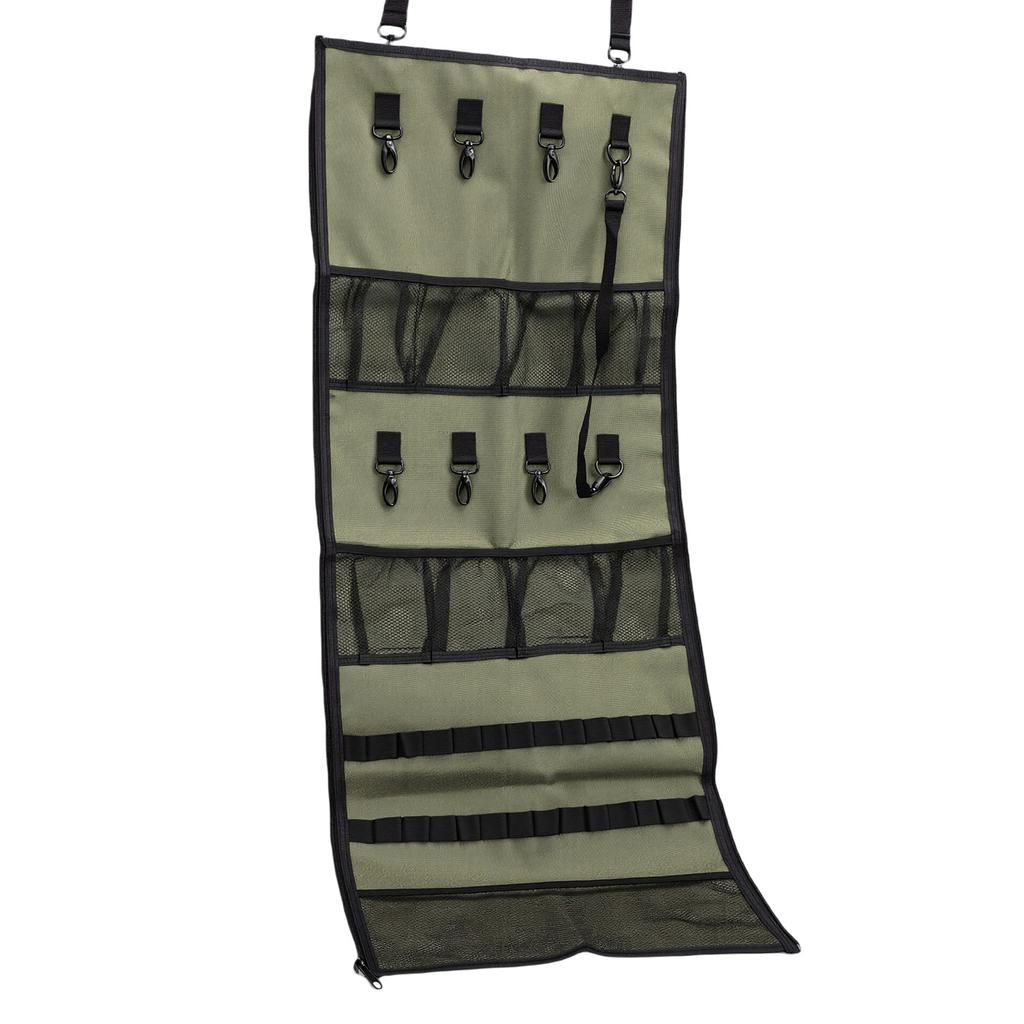 Camping Hanging Bag 600D Oxford Cloth Camp Storage Bag with Hanging Hooks Mesh Pockets for Home Office Picnic
