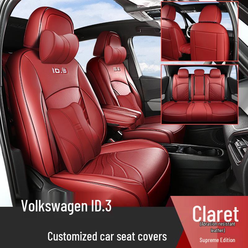 Custom Leather Seat Cushion Cover for ID.3 - Full Coverage, All Seasons