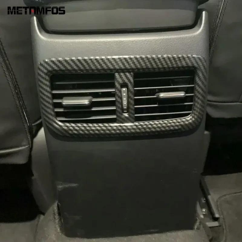 For Mazda CX-30 CX30 - 2024 Carbon Fiber Armrest Box Rear Air Vent Outlet Cover Trim Interior Accessories Car Styling