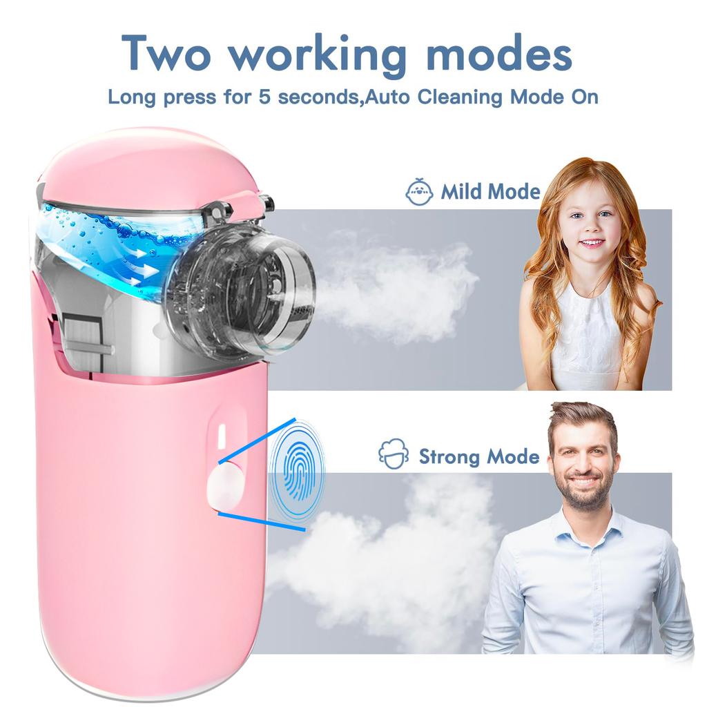 Tragbarer Vernebler Handheld Feine Zerstäubung Vernebler Mesh Zerstäuber Leiser Inhalator Vernebler Inhalator für Erwachsene Kinder