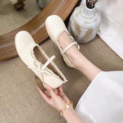 Französische Mary Jane Damenschuhe aus weichem Leder 2025 Sommer neu retro sanftes Temperament mit Rock dicker Absatz leichter Mund Einzelne Schuhe