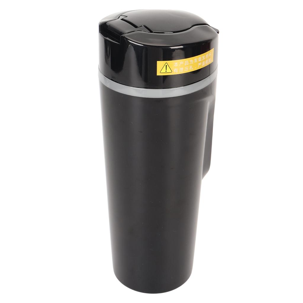 Travel Electric Kettle 500ml Black Water Temperature Display 96W 12V 24V Car Heating Mug for Tea
