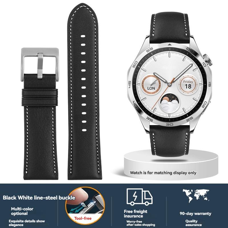 For New Huawei GT5 Strap GT5 Pro Soft Cowhide Watchband Smart Sports WATCH GT5 Ultimate Replacement Wristband Accessory 46mm